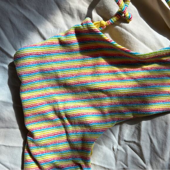 SALE💝 Free People x Toast Swim NWT Ribbed Rainbow Cut Out One Piece - Picture 3 of 7